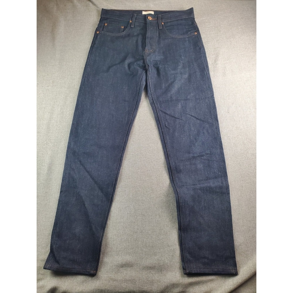 The Unbranded Brand Jeans Mens 31 Indigo 14.5 Oz Selvedge Denim Relaxed Tapered